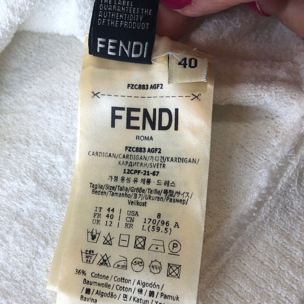 Fendi Bodycon White Textured Knit Mini Dress women’s 40 Italy US 4 EUC - Picture 12 of 13